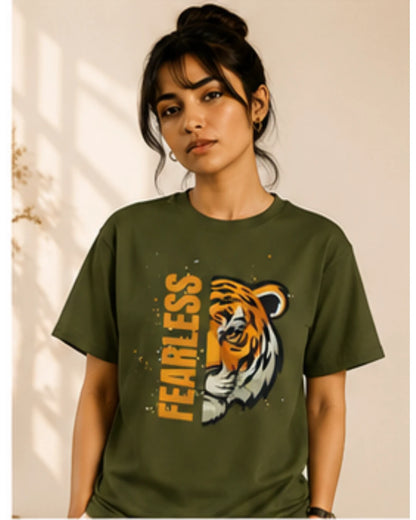 Fearless Tiger Unisex Tee – Inspirational Heavy Cotton T-Shirt
