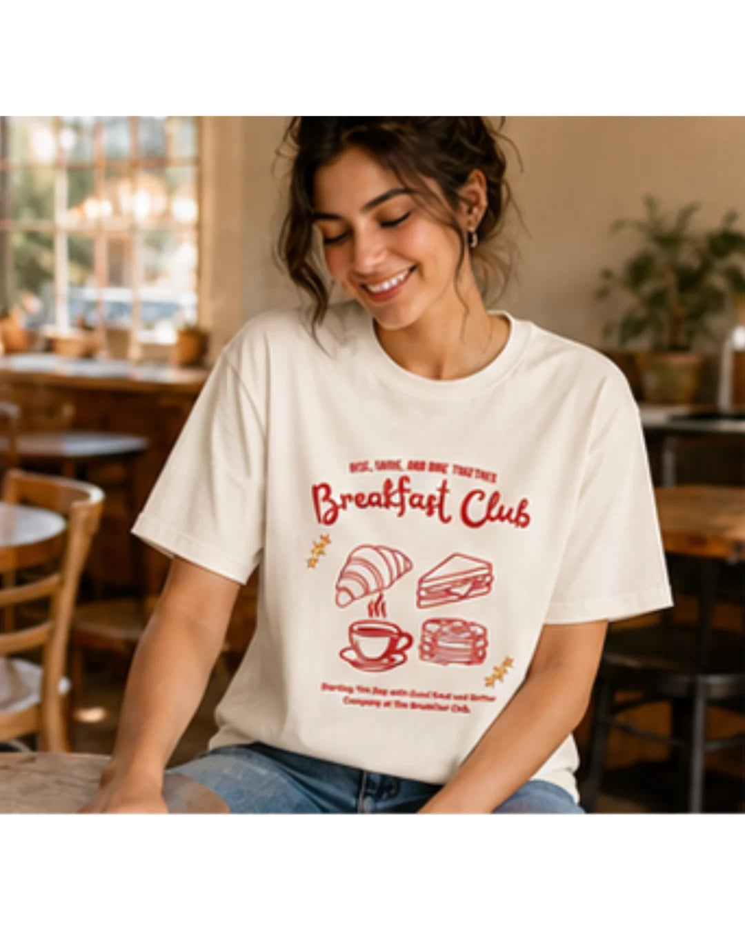 Breakfast Club Graphic T-Shirt | Cozy Aesthetic Tee for Men & Women | Wolf Aura Co