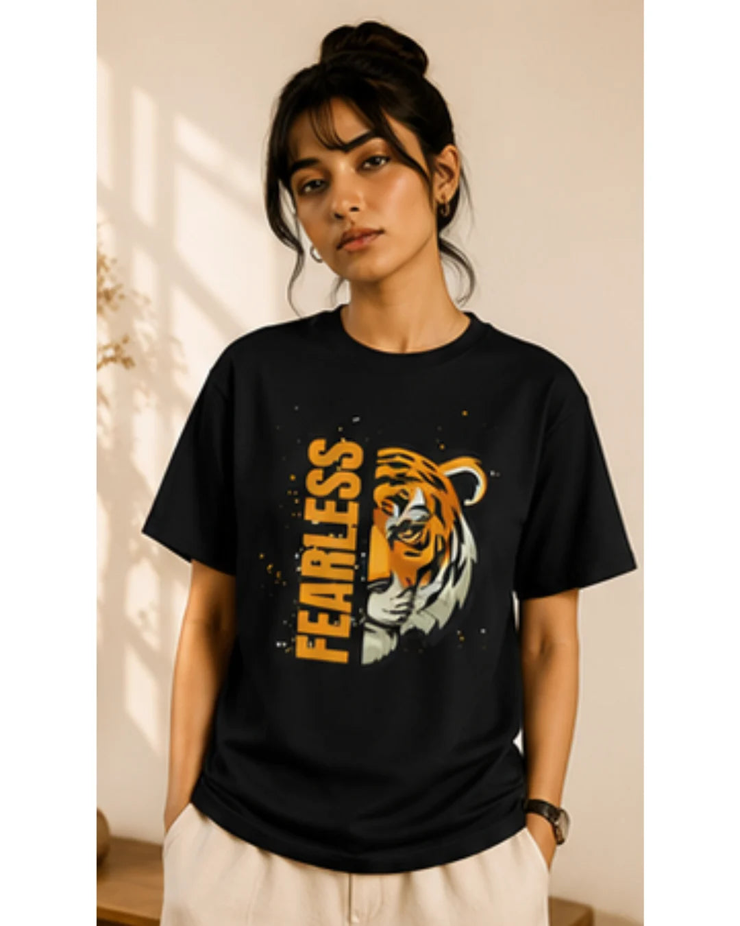 Fearless Tiger Unisex Tee – Inspirational Heavy Cotton T-Shirt