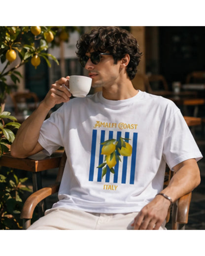 Amalfi Coast Graphic T-Shirt | Aesthetic Summer Tee for Men & Women | Wolf Aura Co