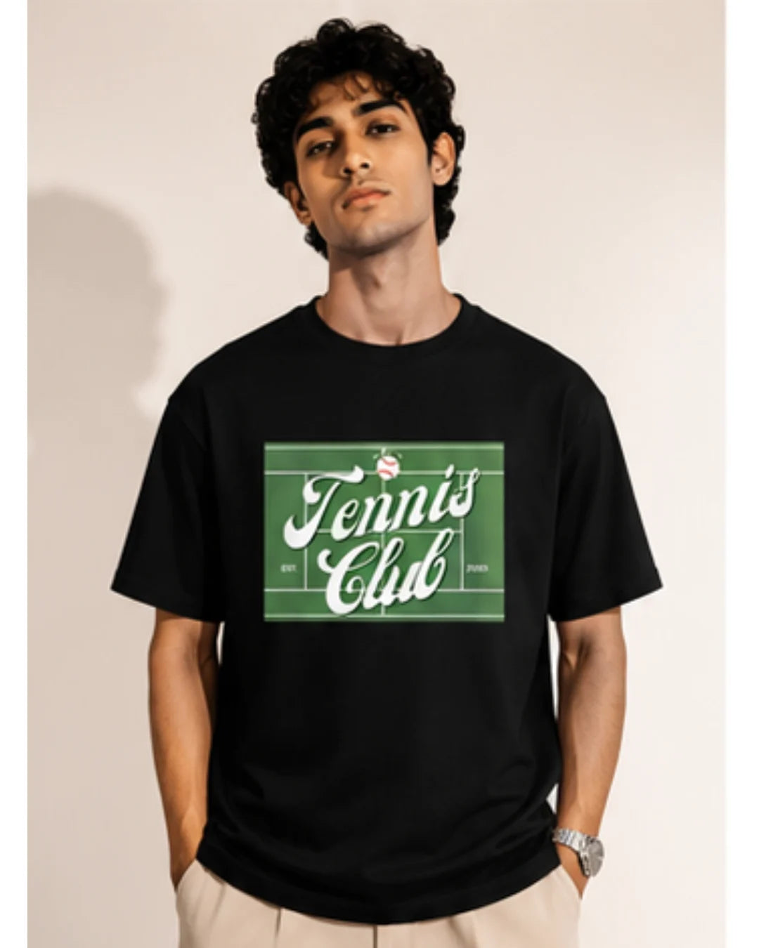Tennis Club Graphic T-Shirt – Premium Cotton Unisex Tee | Wolf Aura C