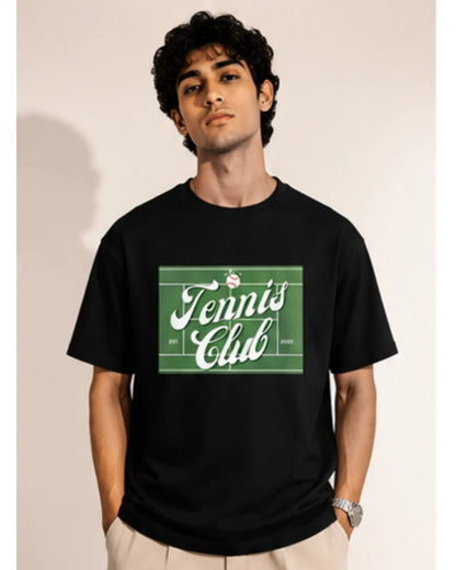 Tennis Club Graphic T-Shirt – Premium Cotton Unisex Tee | Wolf Aura C
