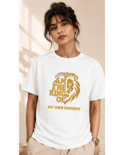 Lion Print Cotton T-Shirt – Fierce Graphic Tee, Casual Everyday Wear, Animal Lover Gift