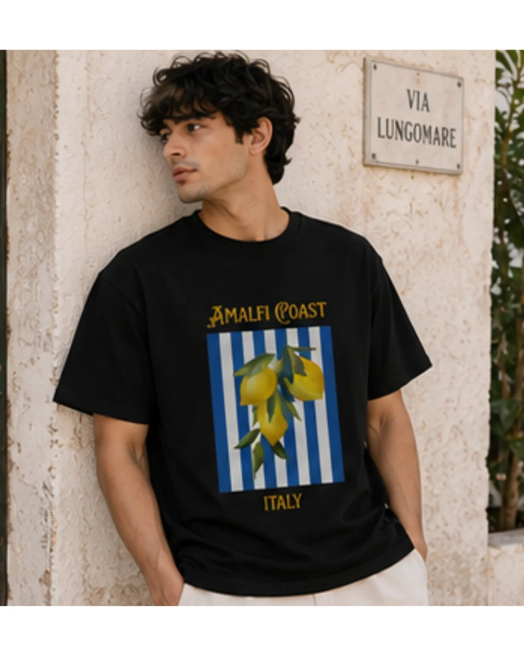 Amalfi Coast Graphic T-Shirt | Aesthetic Summer Tee for Men & Women | Wolf Aura Co
