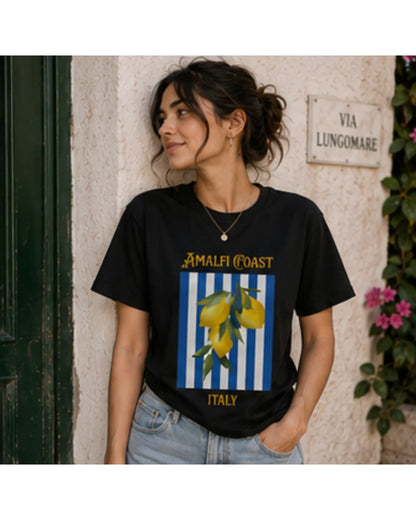 Amalfi Coast Graphic T-Shirt | Aesthetic Summer Tee for Men & Women | Wolf Aura Co