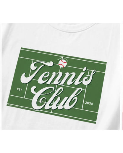 Tennis Club Graphic T-Shirt – Premium Cotton Unisex Tee | Wolf Aura C