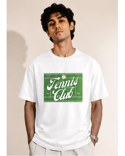 Tennis Club Graphic T-Shirt – Premium Cotton Unisex Tee | Wolf Aura C