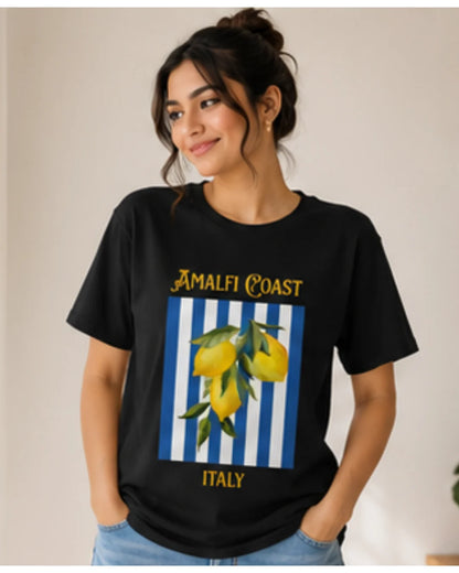 Amalfi Coast Graphic T-Shirt | Aesthetic Summer Tee for Men & Women | Wolf Aura Co