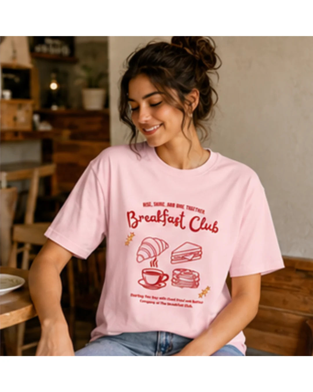 Breakfast Club Graphic T-Shirt | Cozy Aesthetic Tee for Men & Women | Wolf Aura Co