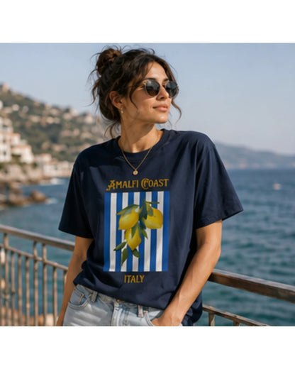 Amalfi Coast Graphic T-Shirt | Aesthetic Summer Tee for Men & Women | Wolf Aura Co