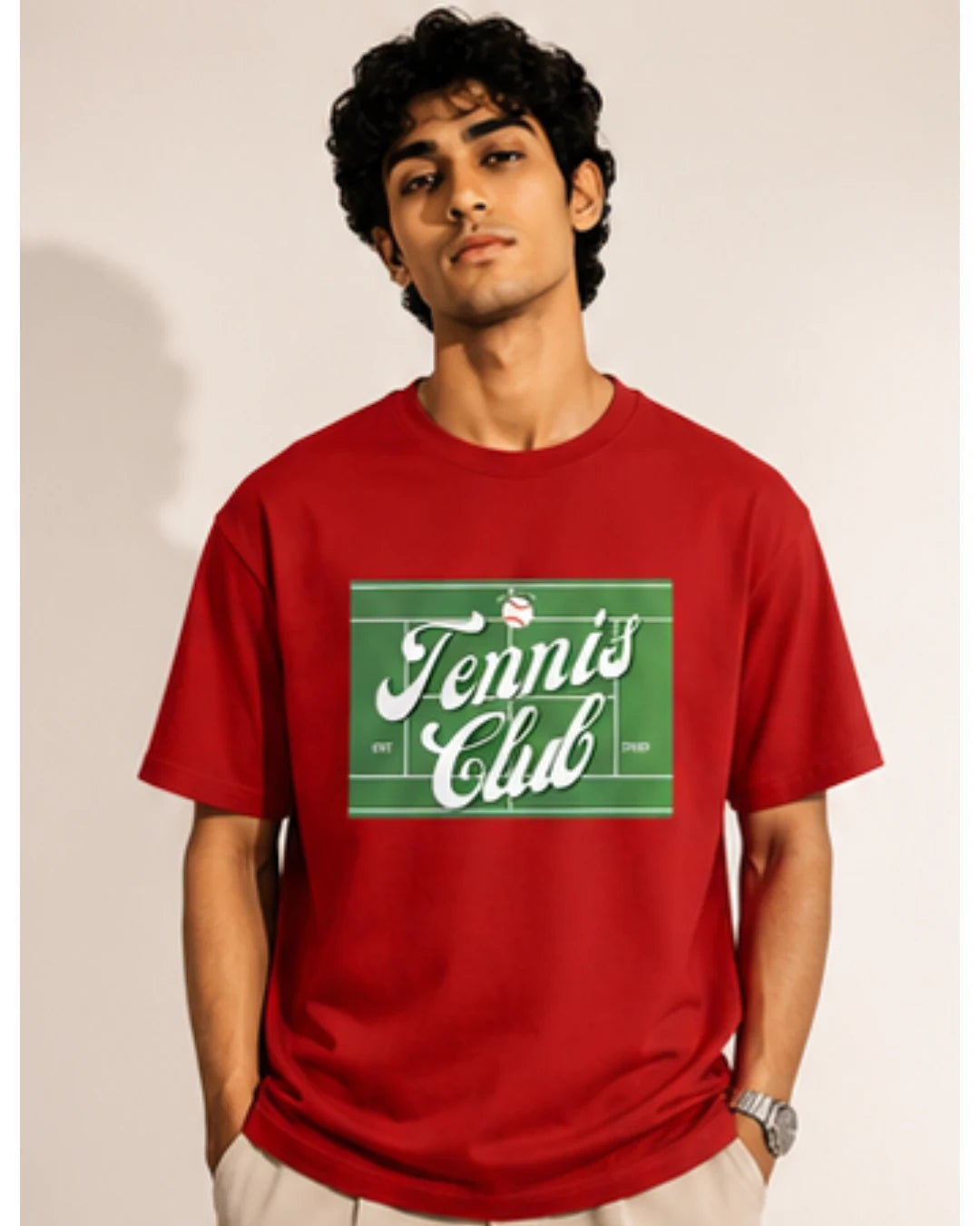 Tennis Club Graphic T-Shirt – Premium Cotton Unisex Tee | Wolf Aura C
