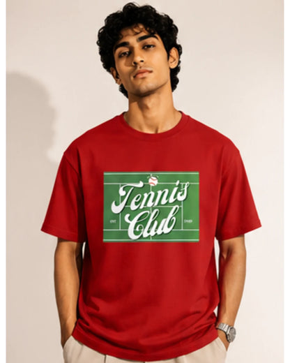 Tennis Club Graphic T-Shirt – Premium Cotton Unisex Tee | Wolf Aura C