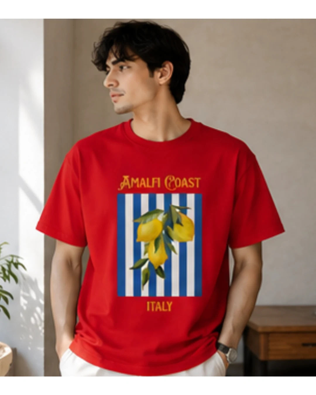 Amalfi Coast Graphic T-Shirt | Aesthetic Summer Tee for Men & Women | Wolf Aura Co