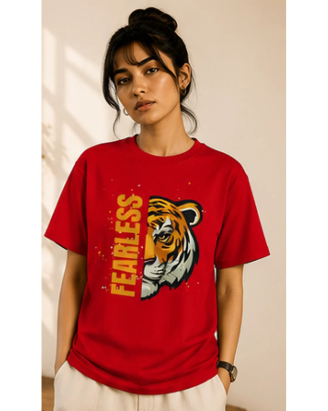 Fearless Tiger Unisex Tee – Inspirational Heavy Cotton T-Shirt