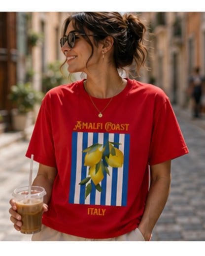 Amalfi Coast Graphic T-Shirt | Aesthetic Summer Tee for Men & Women | Wolf Aura Co