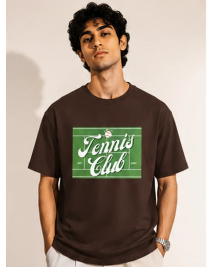 Tennis Club Graphic T-Shirt – Premium Cotton Unisex Tee | Wolf Aura C