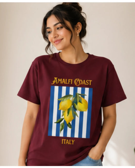 Amalfi Coast Graphic T-Shirt | Aesthetic Summer Tee for Men & Women | Wolf Aura Co