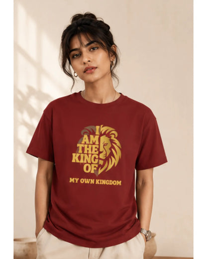 Lion Print Cotton T-Shirt – Fierce Graphic Tee, Casual Everyday Wear, Animal Lover Gift