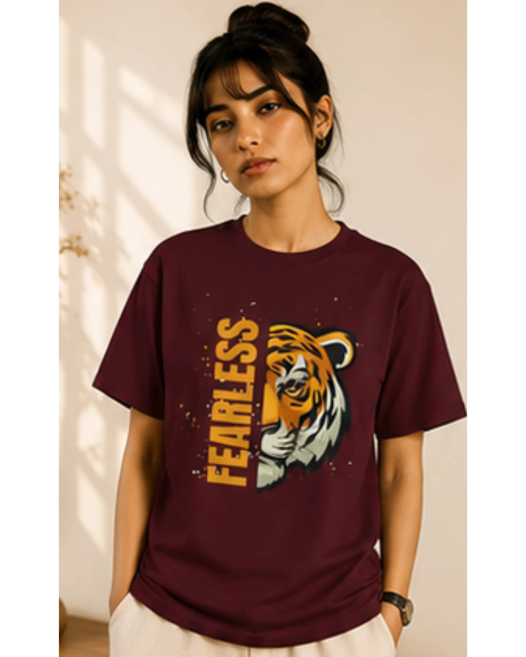 Fearless Tiger Unisex Tee – Inspirational Heavy Cotton T-Shirt