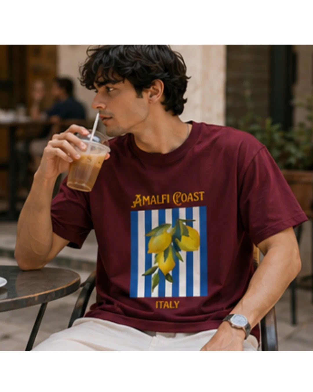 Amalfi Coast Graphic T-Shirt | Aesthetic Summer Tee for Men & Women | Wolf Aura Co