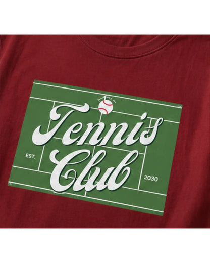 Tennis Club Graphic T-Shirt – Premium Cotton Unisex Tee | Wolf Aura C