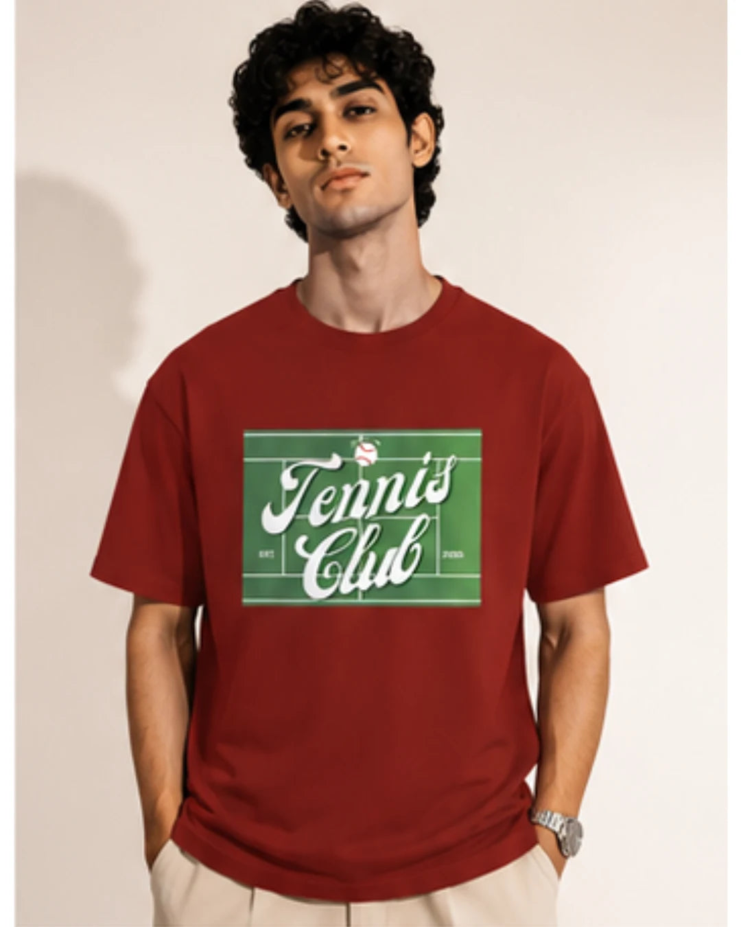 Tennis Club Graphic T-Shirt – Premium Cotton Unisex Tee | Wolf Aura C