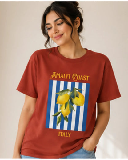 Amalfi Coast Graphic T-Shirt | Aesthetic Summer Tee for Men & Women | Wolf Aura Co