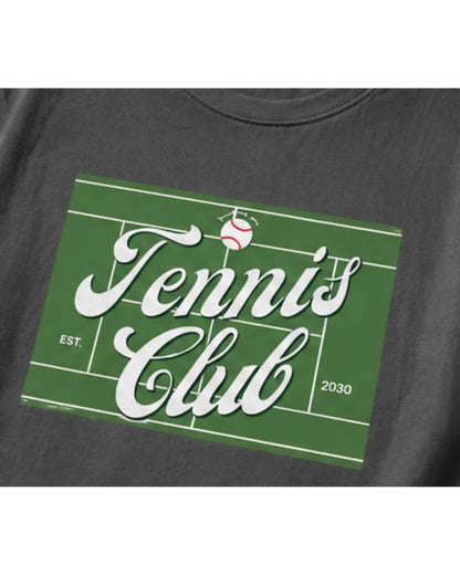 Tennis Club Graphic T-Shirt – Premium Cotton Unisex Tee | Wolf Aura C