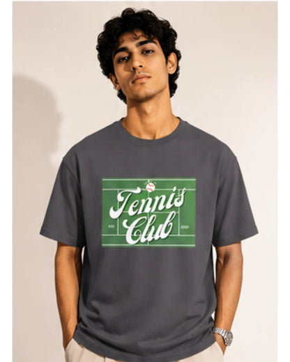 Tennis Club Graphic T-Shirt – Premium Cotton Unisex Tee | Wolf Aura C