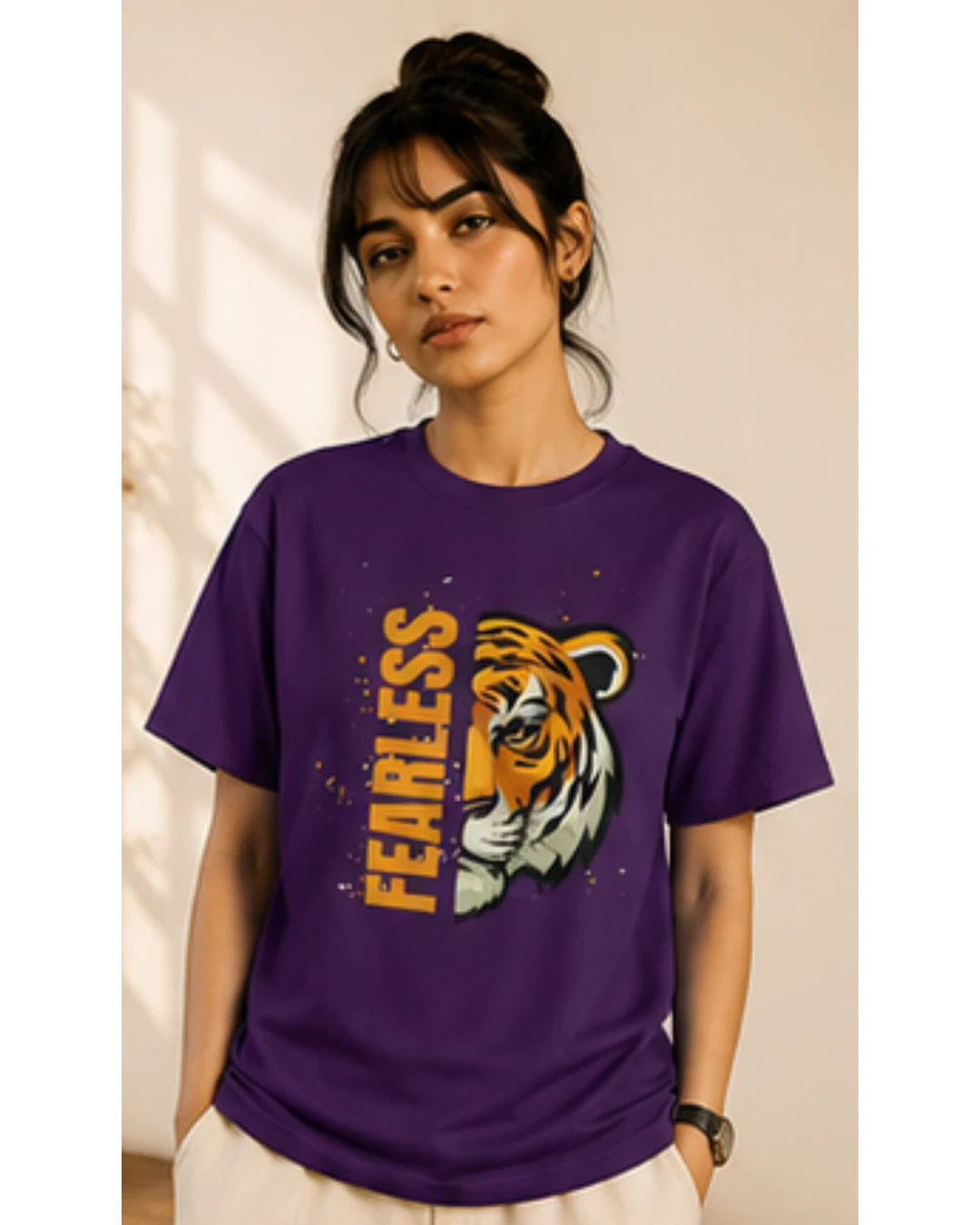 Fearless Tiger Unisex Tee – Inspirational Heavy Cotton T-Shirt