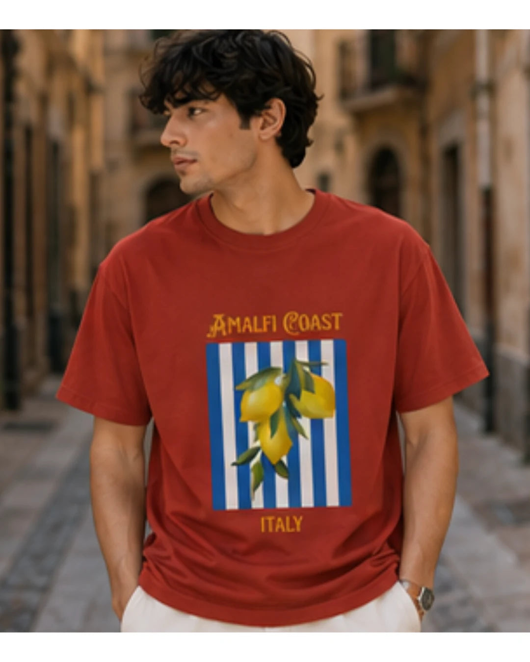 Amalfi Coast Graphic T-Shirt | Aesthetic Summer Tee for Men & Women | Wolf Aura Co