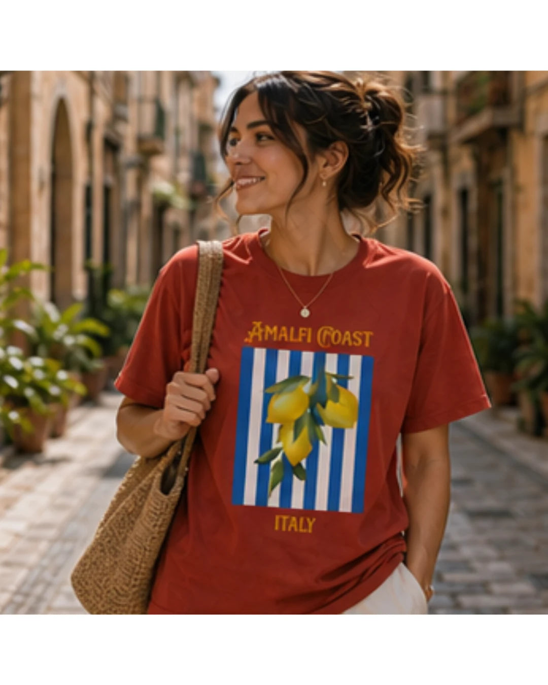 Amalfi Coast Graphic T-Shirt | Aesthetic Summer Tee for Men & Women | Wolf Aura Co