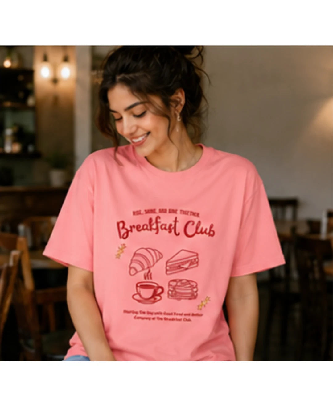 Breakfast Club Graphic T-Shirt | Cozy Aesthetic Tee for Men & Women | Wolf Aura Co