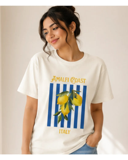 Amalfi Coast Graphic T-Shirt | Aesthetic Summer Tee for Men & Women | Wolf Aura Co