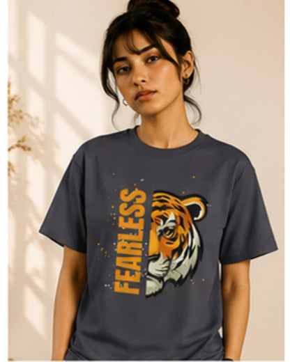Fearless Tiger Unisex Tee – Inspirational Heavy Cotton T-Shirt